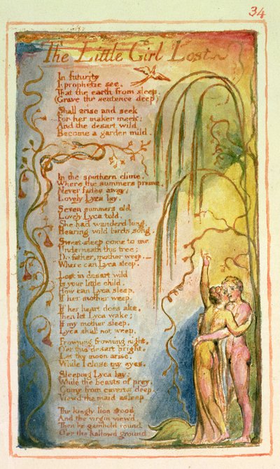 The Little Girl Lost: Plate 34 from Songs of Innocence and of Experience by William Blake